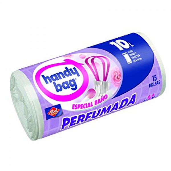 Handy bag bolsas basura perfumada especial baño 10L 15 bolsas