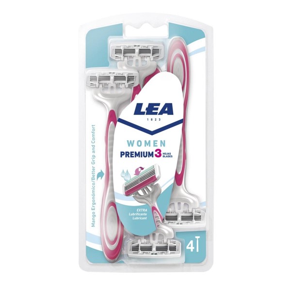 Lea mujer premium cuchillas desechables 3 hojas 4un