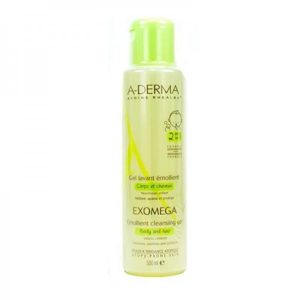 A-derma Exomega Gel Limpiador 2 En 1 500 ml