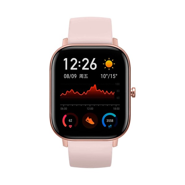 Xiaomi amazfit gts rosa smartwatch 1.65'' amoled gps glonass bluetooth biotracker 5atm