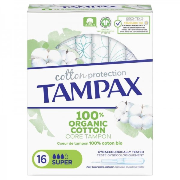 Tampax Tampones Organic Algodon Compak Super 14 Unidades