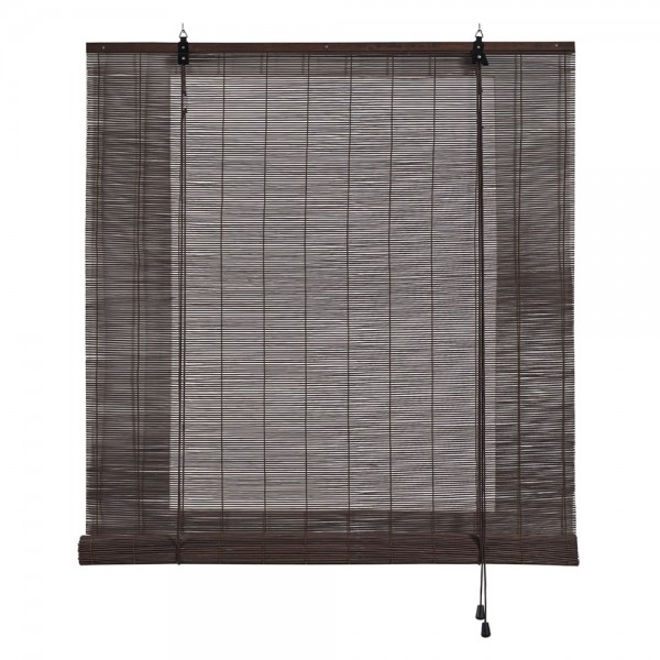 Estor enrollable bambú ocre wengue 150 x 175 cm