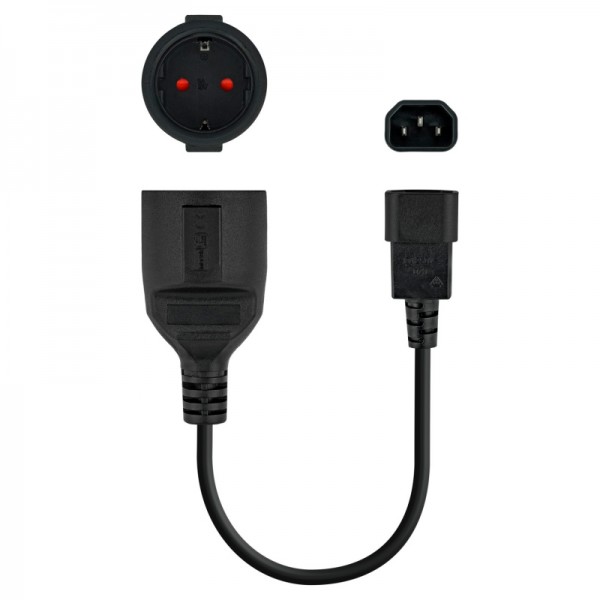 Nanocable cable adaptador c14/m a cee7/h, 25cm Nanocable cable adaptador c14/m a cee7/h, 25cm