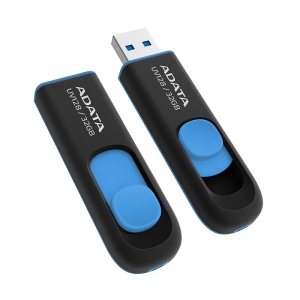 Adata lapiz usb uv128 32gb usb 3.2 negro/azul