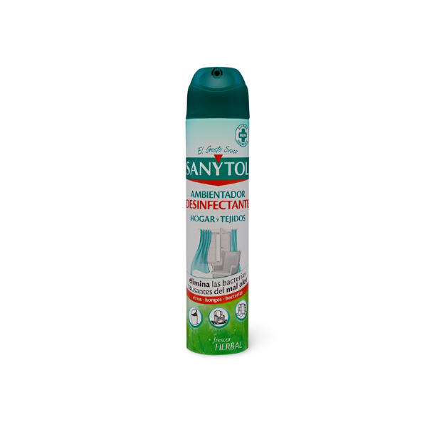 Sanytol ambientador desinfectante hogar y tejidos frescor herbal 300ml