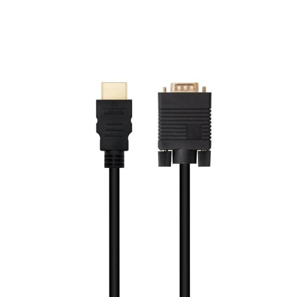 Nanocable conversor hdmi a vga m-m, 1.8 m negro